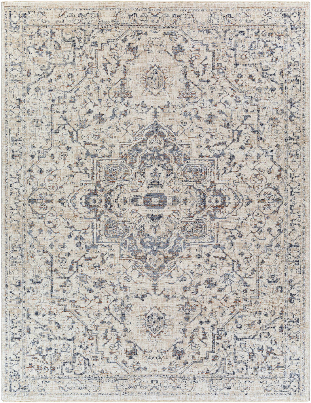 Buguey Traditional Medallion Design Beige And Gray Area Rug