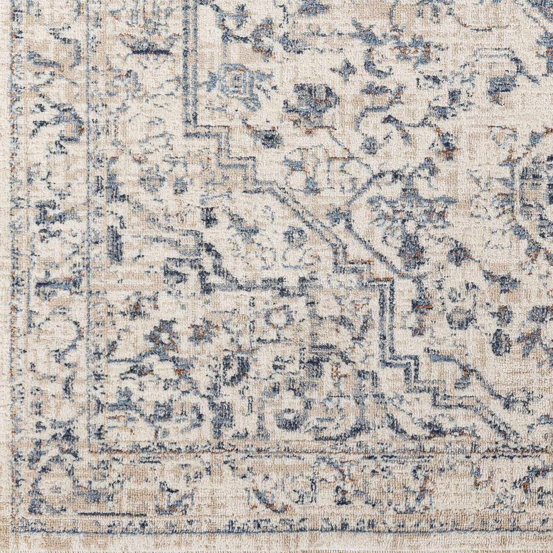 Buguey Traditional Medallion Design Beige And Gray Area Rug