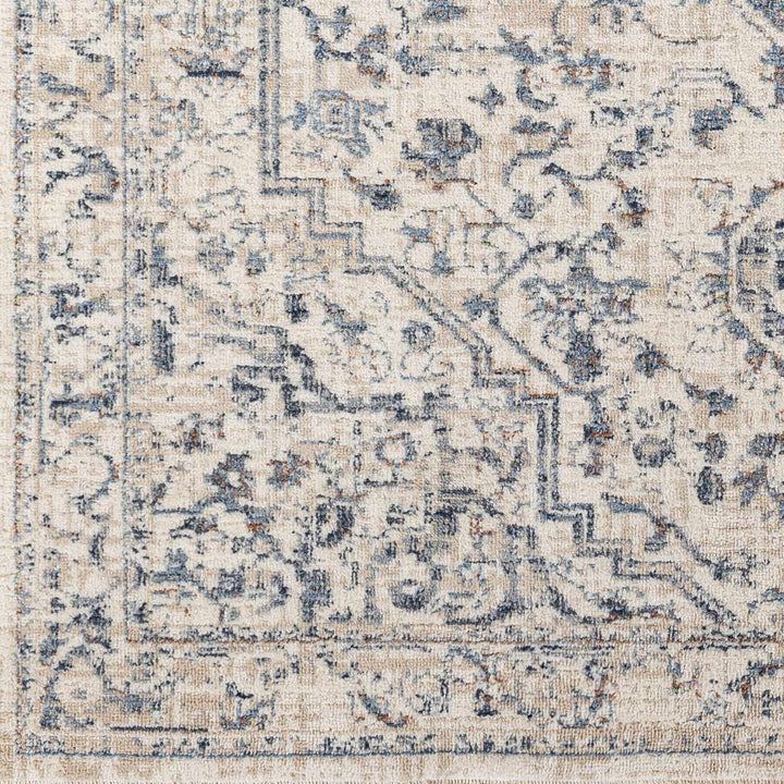 Buguey Traditional Medallion Design Beige And Gray Area Rug