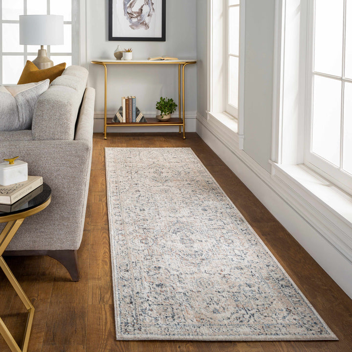 Buguey Traditional Medallion Design Beige And Gray Area Rug