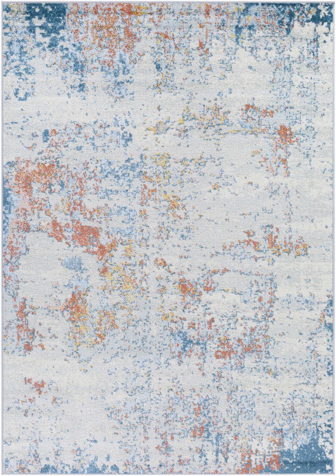 Buliok Modern Abstract Design Ivory And Blue Area Rug