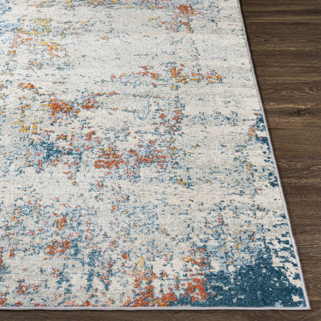 Buliok Modern Abstract Design Ivory And Blue Area Rug - The Rug Decor