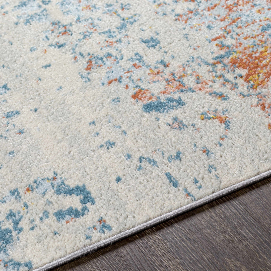 Buliok Modern Abstract Design Ivory And Blue Area Rug - The Rug Decor