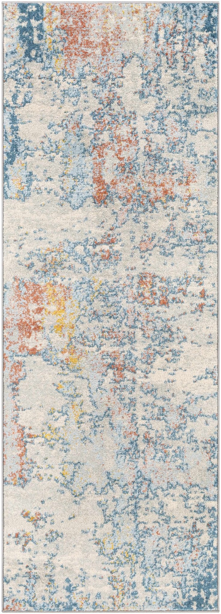 Buliok Modern Abstract Design Ivory And Blue Area Rug - The Rug Decor