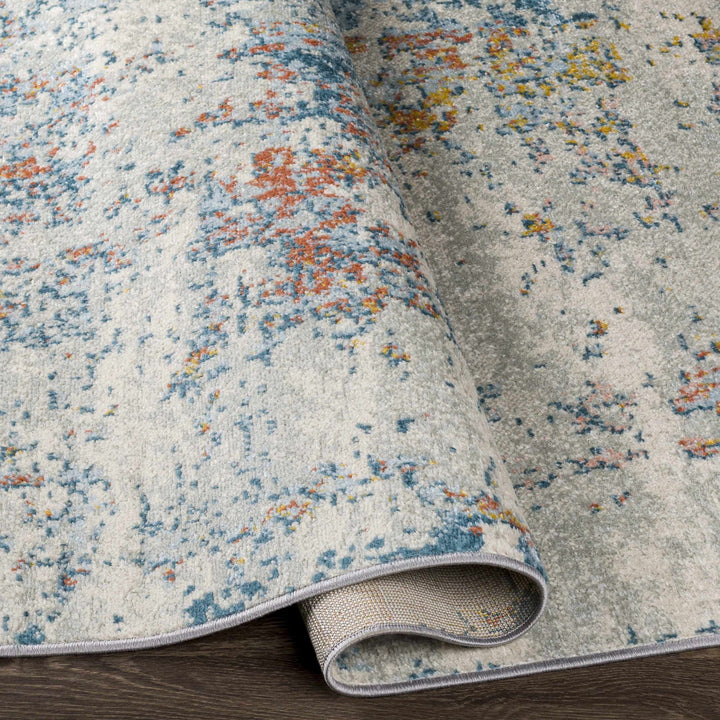 Buliok Modern Abstract Design Ivory And Blue Area Rug - The Rug Decor