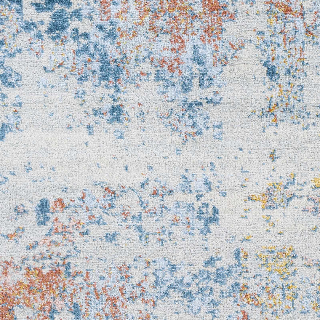 Buliok Modern Abstract Design Ivory And Blue Area Rug - The Rug Decor