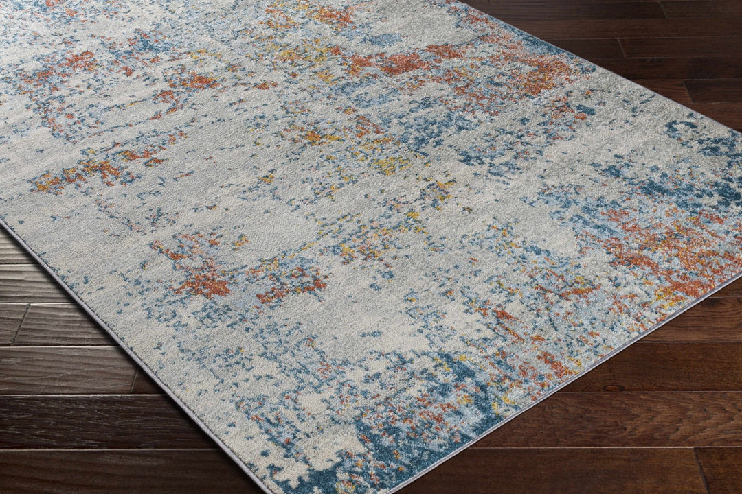 Buliok Modern Abstract Design Ivory And Blue Area Rug - The Rug Decor