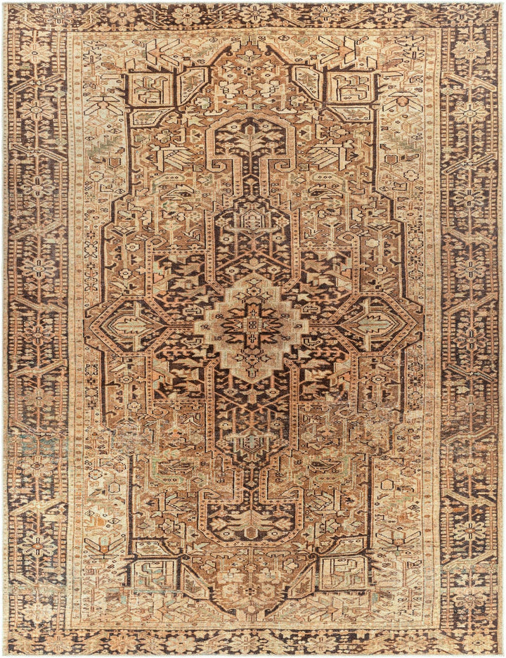 Buliran Beige And Brown Traditional Medallion Washable Area Rug - The Rug Decor