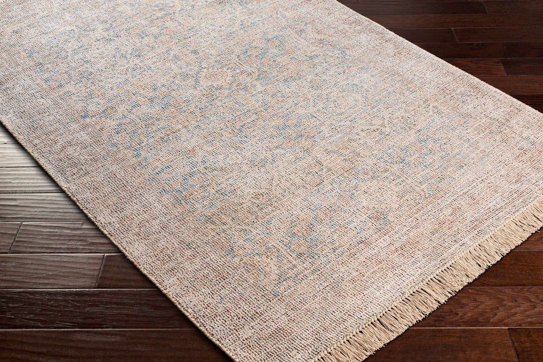 Bunawan Traditional Style Beige And Blue Hand Woven Area Rug