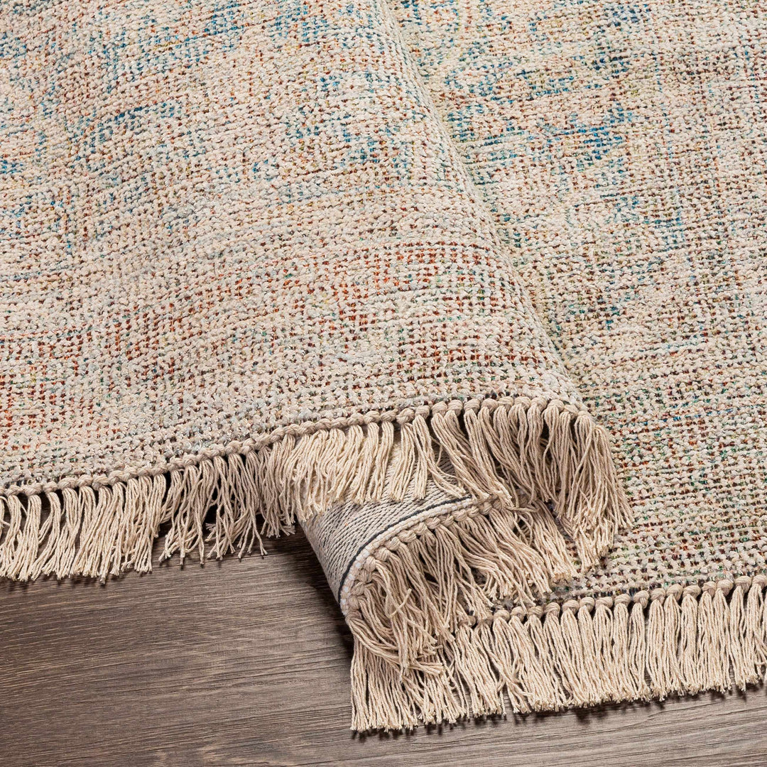 Bunawan Traditional Style Beige And Blue Hand Woven Area Rug