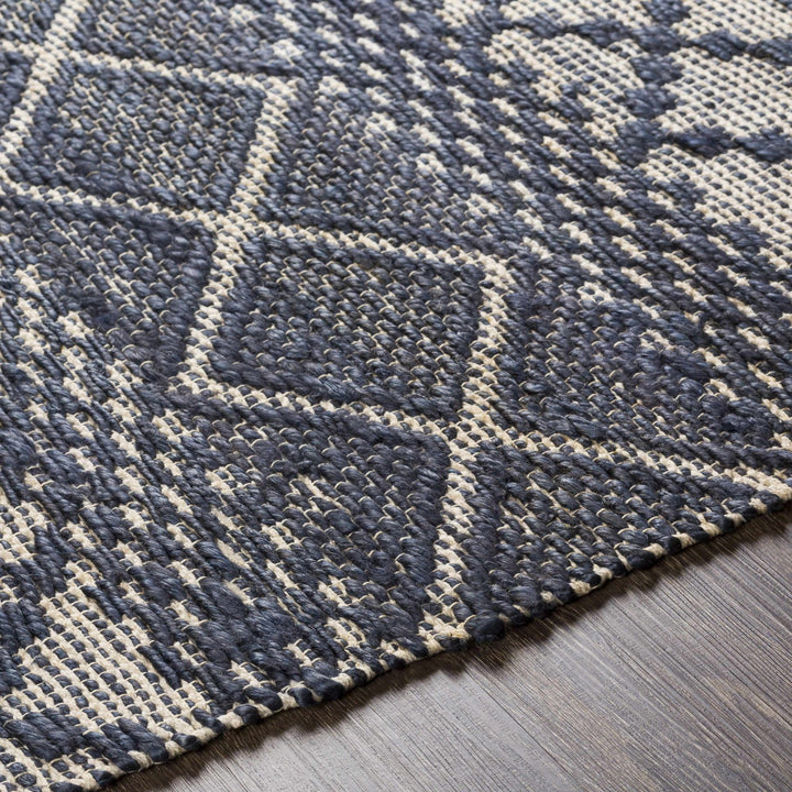 Bunclody Modern Geometrical Blue And Beige Hand Woven Area Rug - The Rug Decor