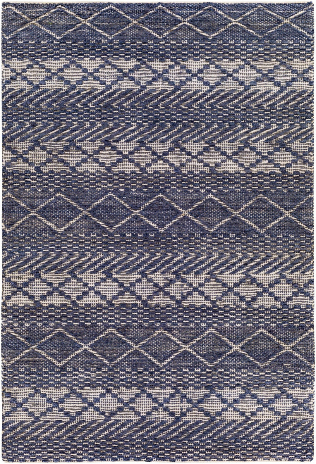 Bunclody Modern Geometrical Blue And Beige Hand Woven Area Rug - The Rug Decor