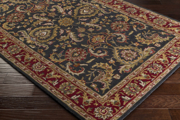 Bunola Traditional Persian Black And Maroon Rug - The Rug Decor
