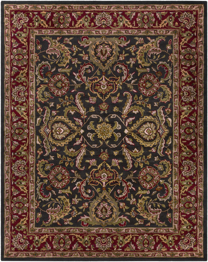 Bunola Traditional Persian Black And Maroon Rug - The Rug Decor
