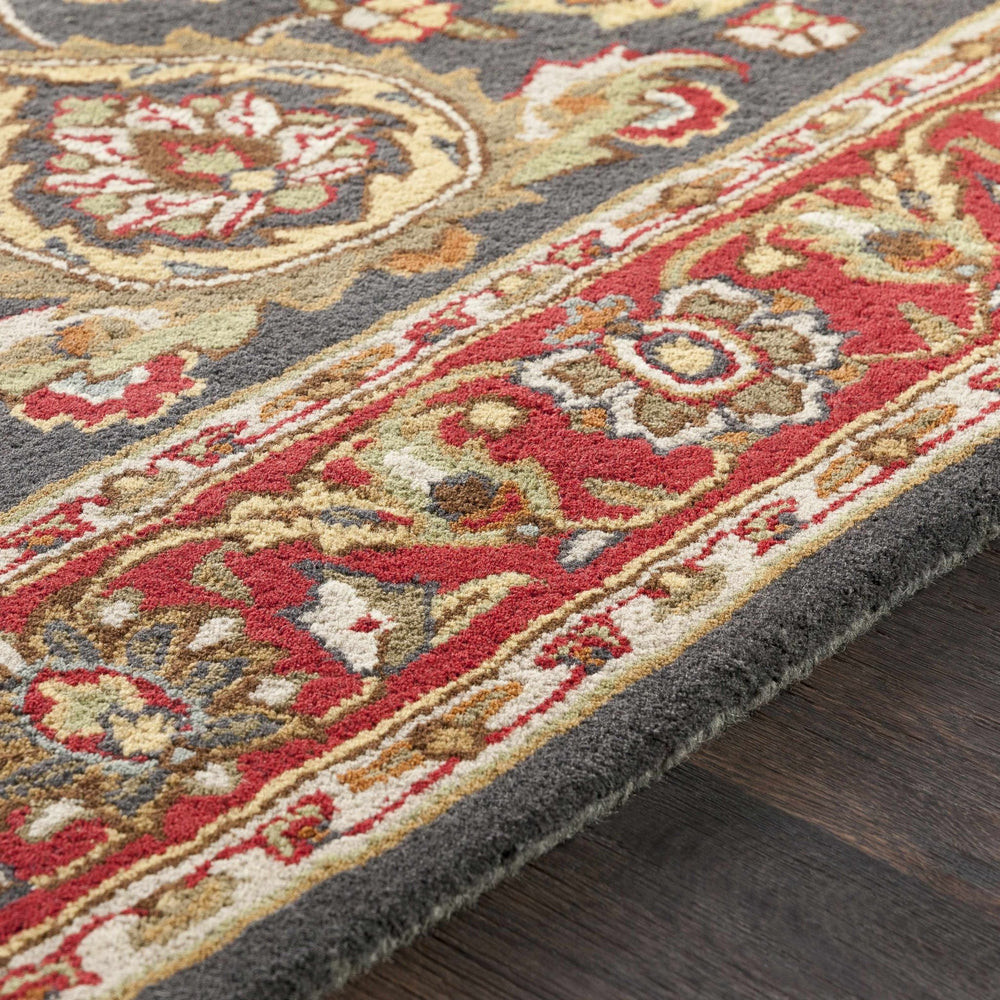 Bunola Traditional Persian Black And Maroon Rug - The Rug Decor