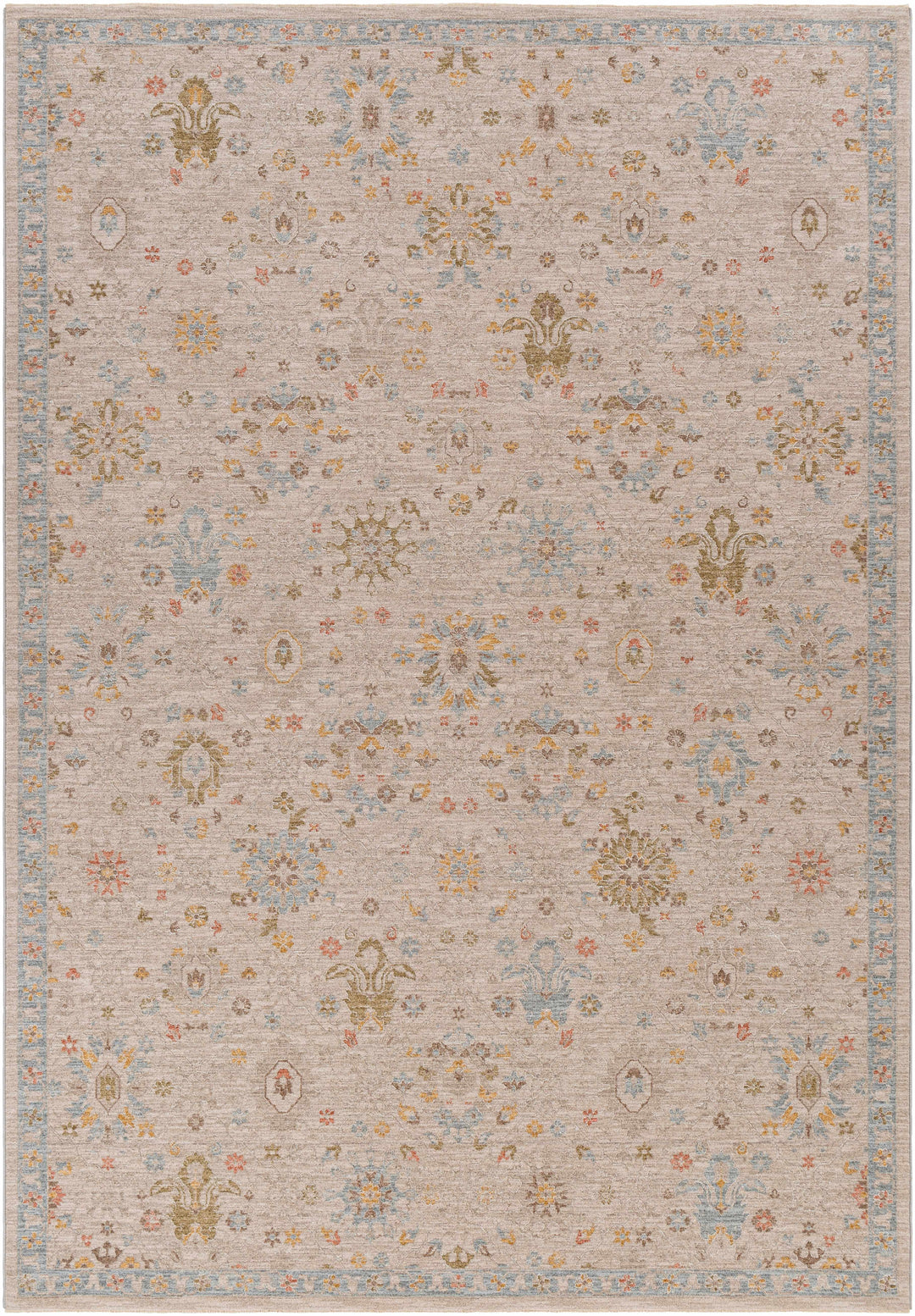 Burcu Traditional Oushak Design Beige And Gray Area Rug