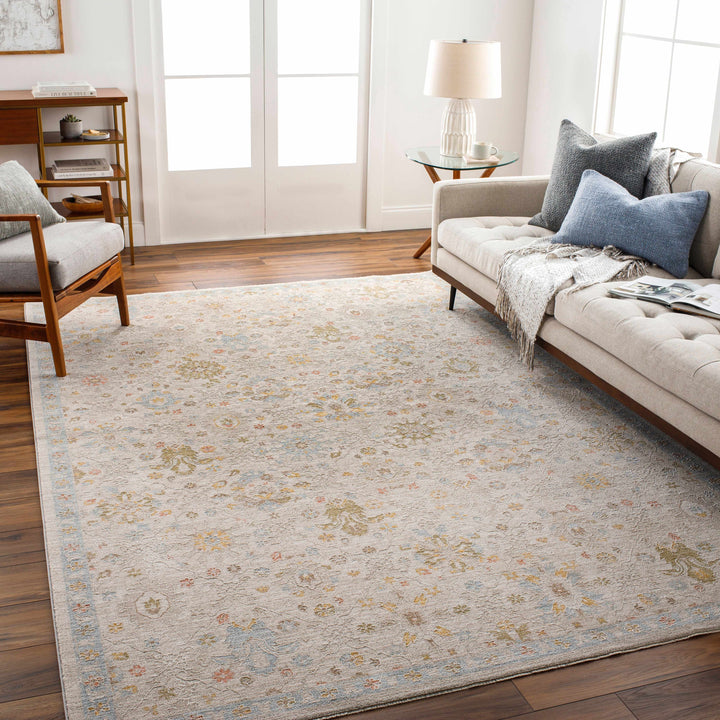 Burcu Traditional Oushak Design Beige And Gray Area Rug