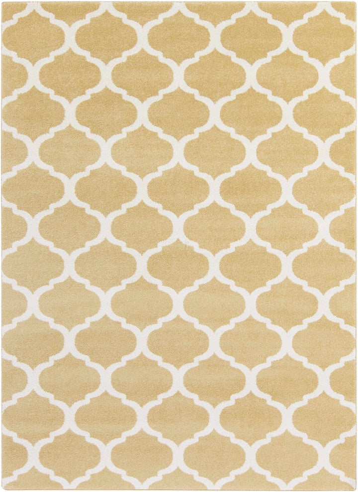 Burkettsville Modern Style Beige And White Area Rug - The Rug Decor