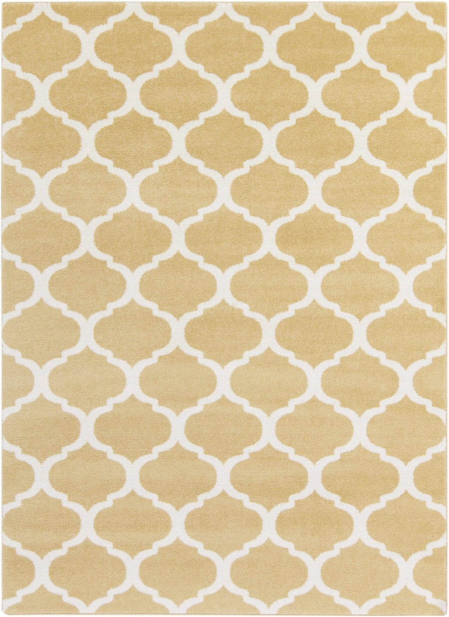 Burkettsville Modern Style Beige And White Area Rug - The Rug Decor