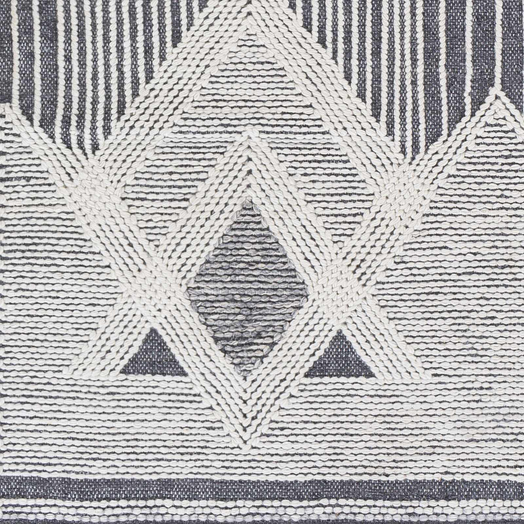 Burnopfield Charcoal And Ivory Modern Geometrical Design Area Rug