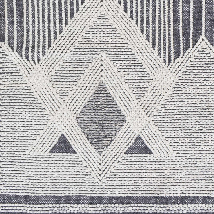 Burnopfield Charcoal And Ivory Modern Geometrical Design Area Rug