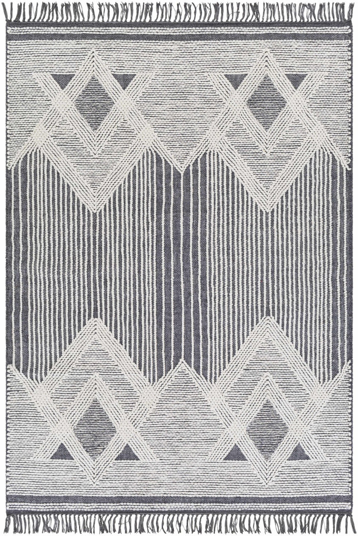 Burnopfield Charcoal And Ivory Modern Geometrical Design Area Rug - The Rug Decor