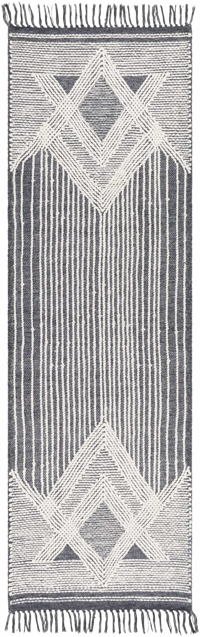 Burnopfield Charcoal And Ivory Modern Geometrical Design Area Rug - The Rug Decor