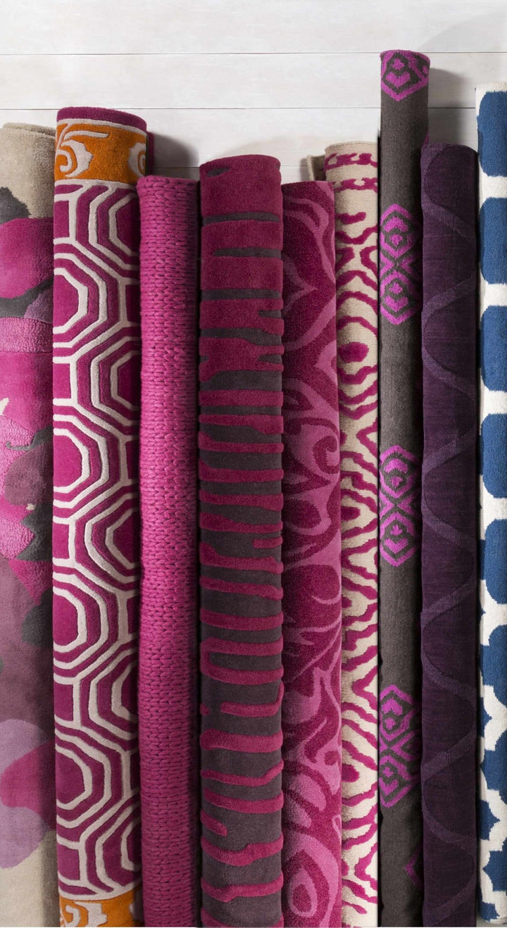 Burr Modern Solid Pink Hand Woven Wool Area Rug - The Rug Decor