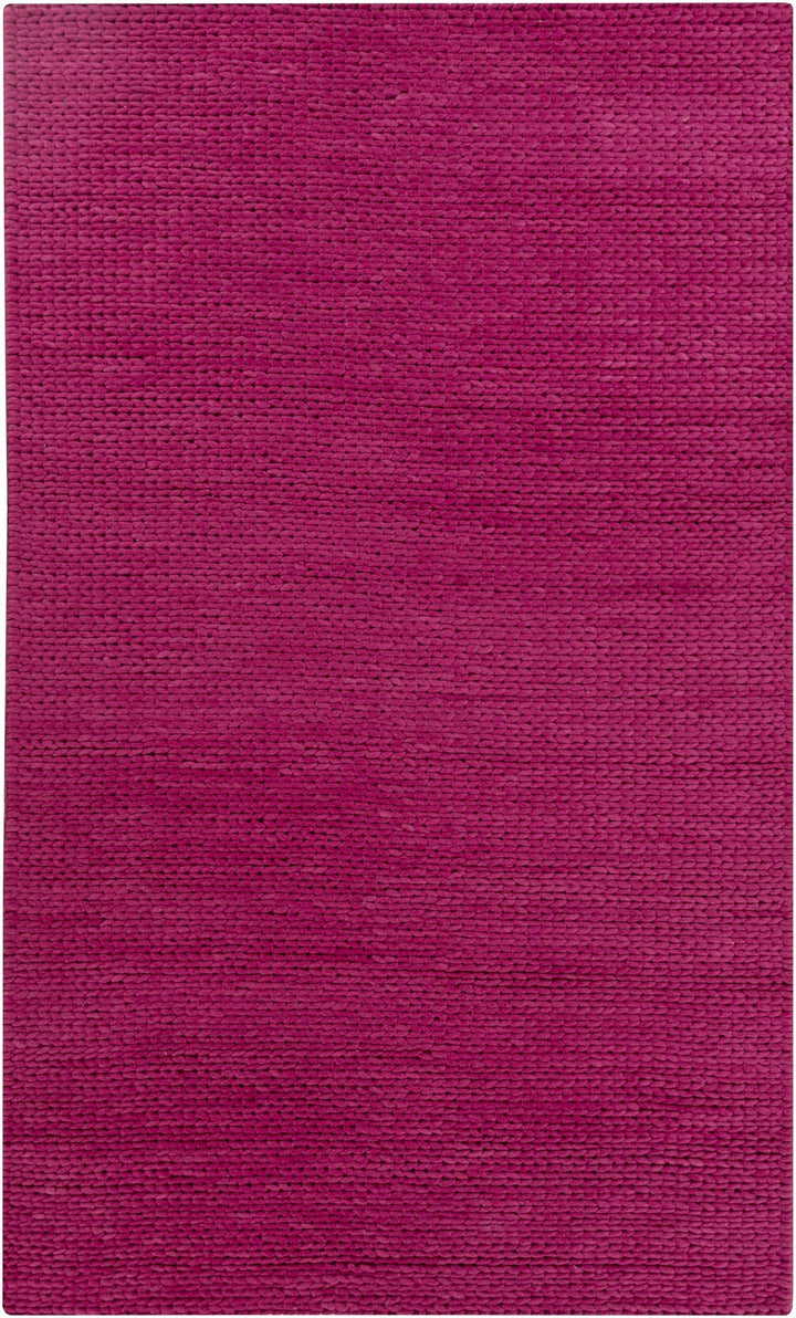 Burr Modern Solid Pink Hand Woven Wool Area Rug - The Rug Decor