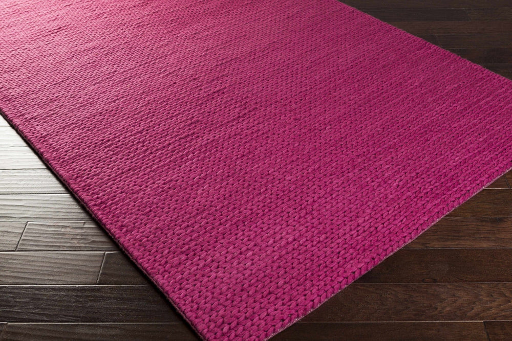Burr Modern Solid Pink Hand Woven Wool Area Rug - The Rug Decor