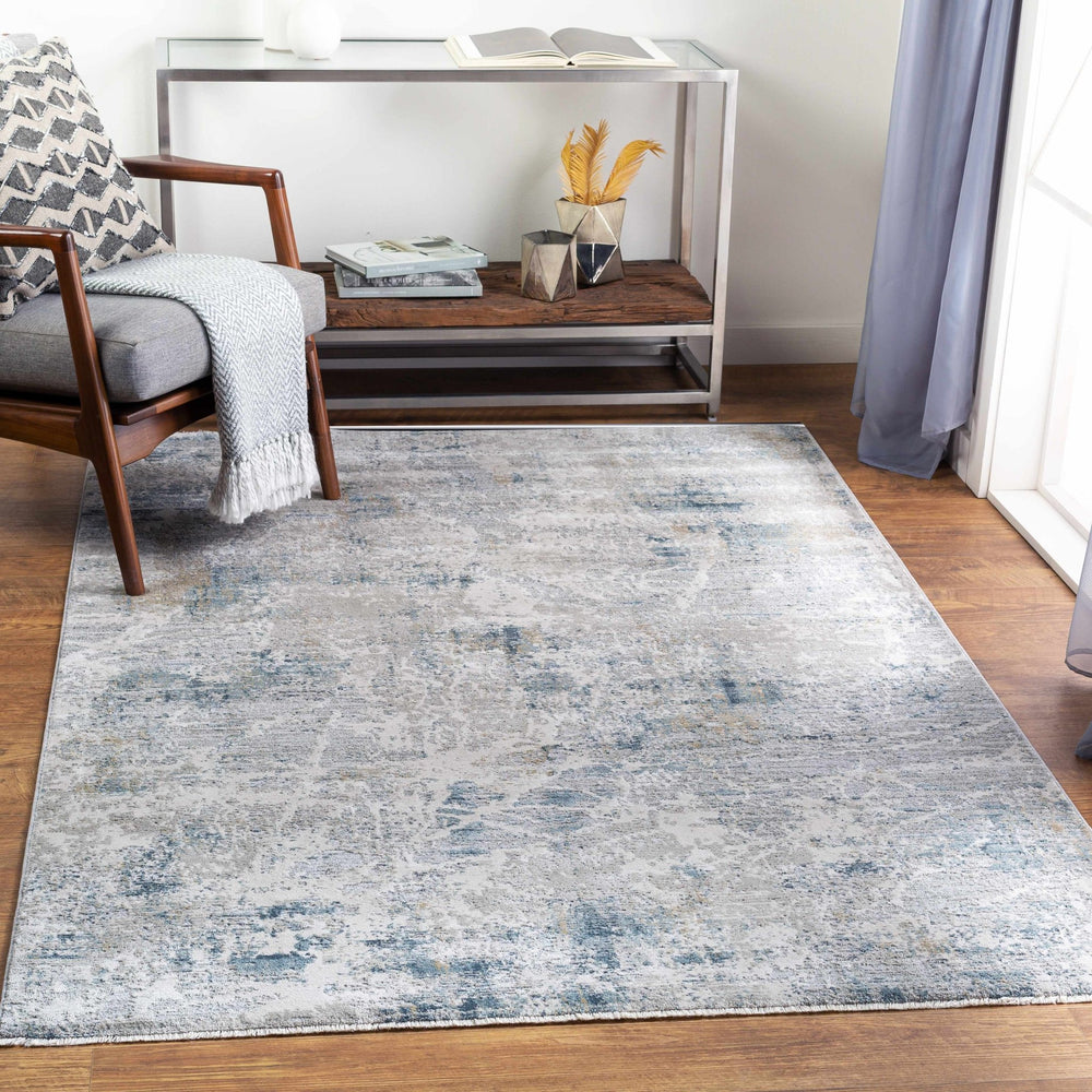 Burstwick Modern Abstract Design Gray And Blue Area Rug - The Rug Decor