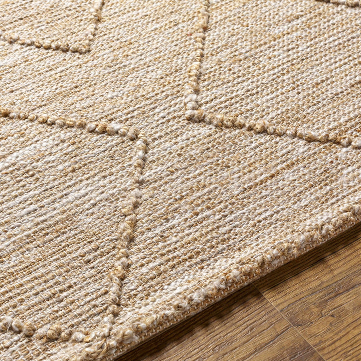 Buse Bohemian Geometric Design Beige Hand Woven Jute Rug - The Rug Decor