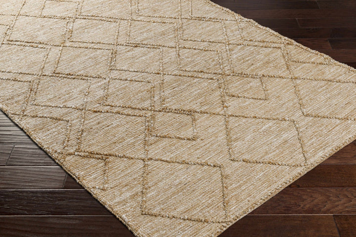 Buse Bohemian Geometric Design Beige Hand Woven Jute Rug - The Rug Decor