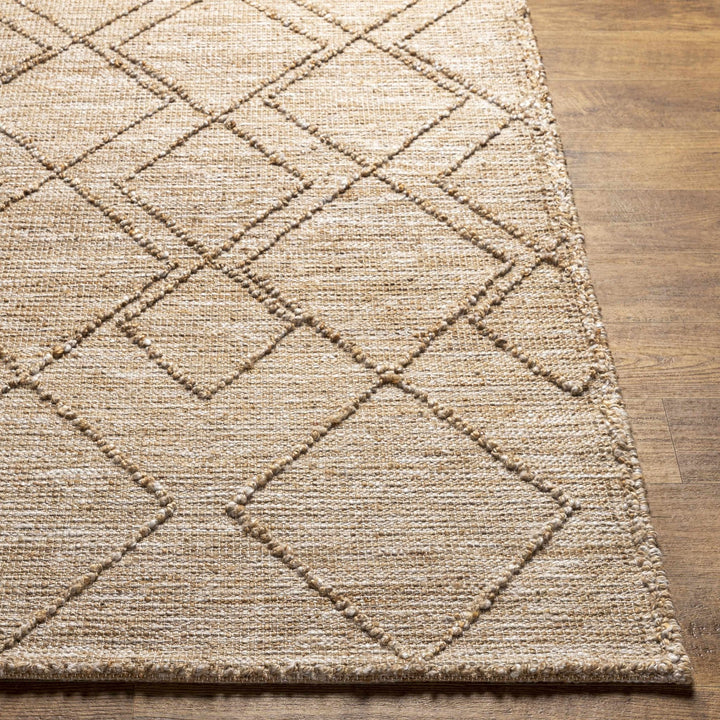 Buse Bohemian Geometric Design Beige Hand Woven Jute Rug - The Rug Decor