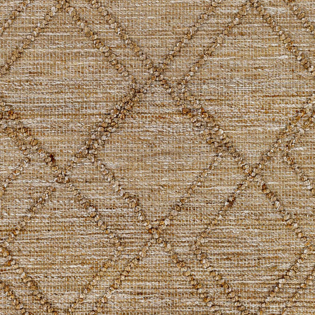 Buse Bohemian Geometric Design Beige Hand Woven Jute Rug - The Rug Decor