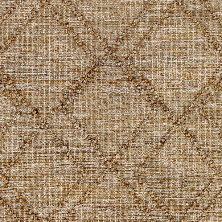 Buse Bohemian Geometric Design Beige Hand Woven Jute Rug - The Rug Decor