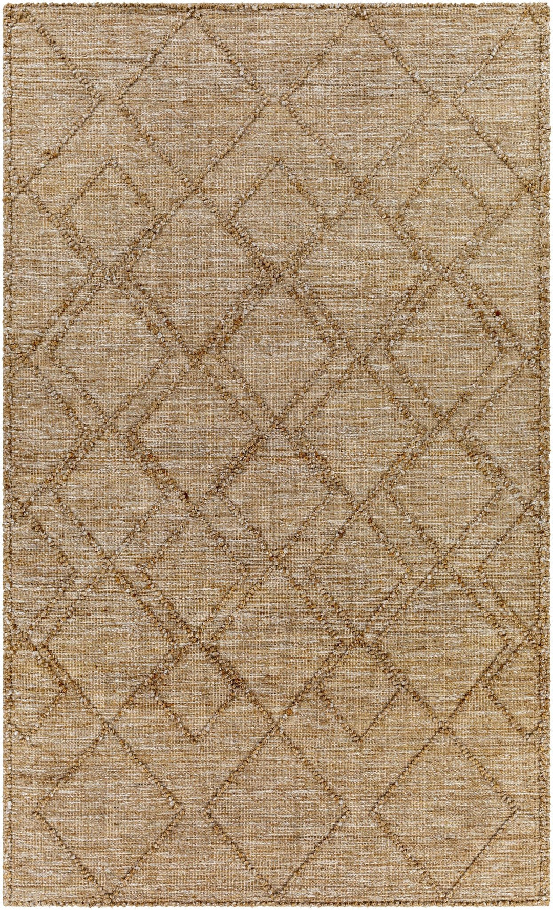 Buse Bohemian Geometric Design Beige Hand Woven Jute Rug - The Rug Decor
