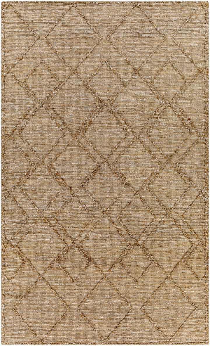 Buse Bohemian Geometric Design Beige Hand Woven Jute Rug - The Rug Decor