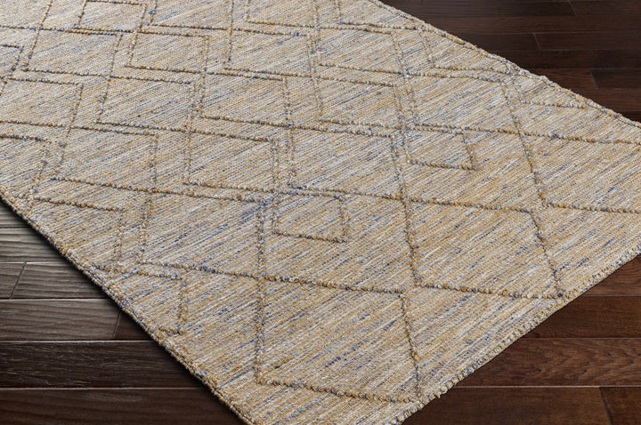 Buse Bohemian Style Beige & Blue Hand Woven Jute Rug - The Rug Decor