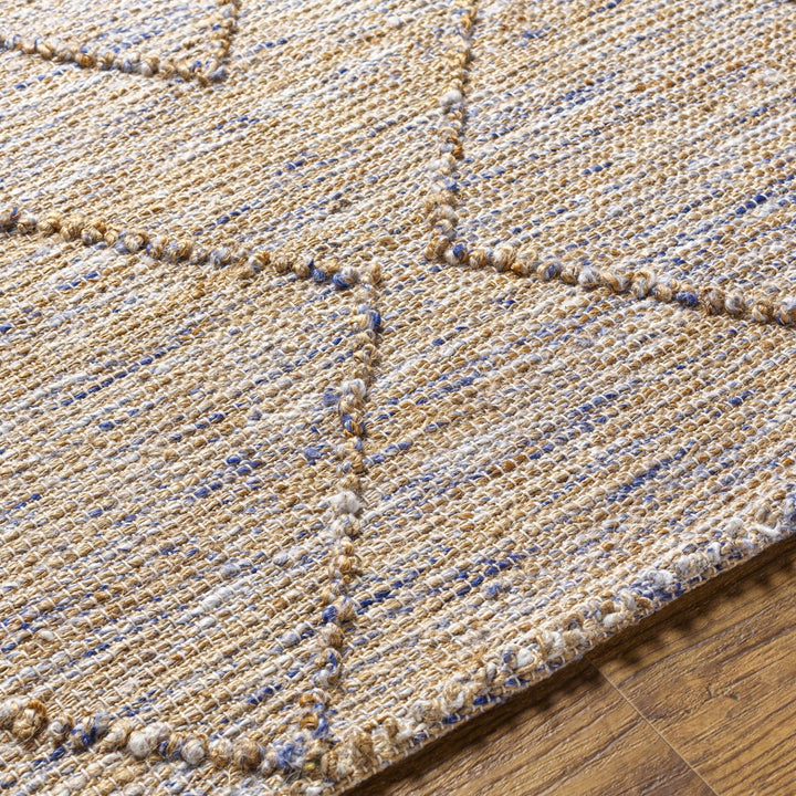 Buse Bohemian Style Beige & Blue Hand Woven Jute Rug - The Rug Decor