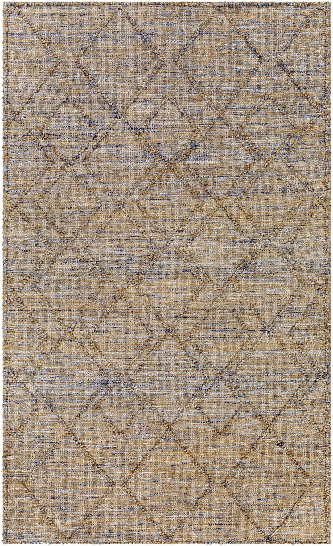 Buse Bohemian Style Beige & Blue Hand Woven Jute Rug - The Rug Decor