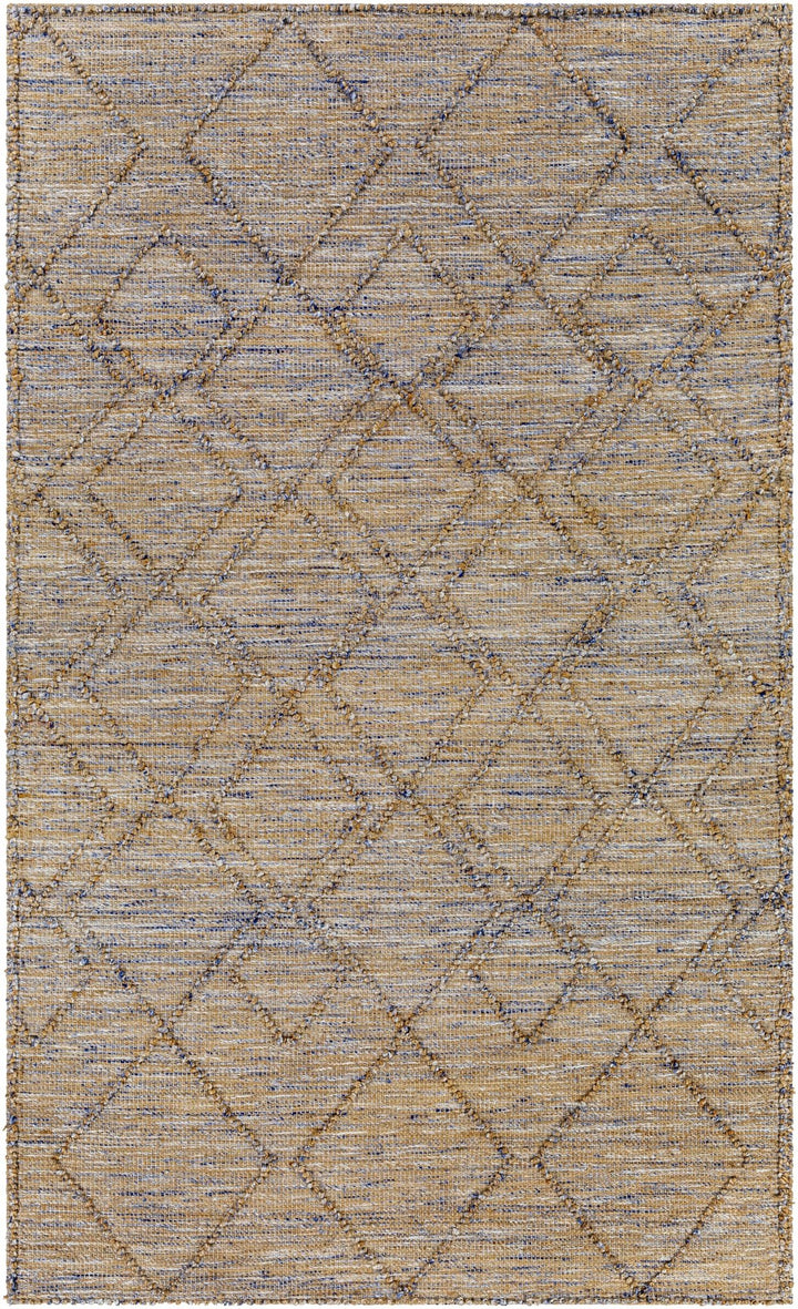 Buse Bohemian Style Beige & Blue Hand Woven Jute Rug - The Rug Decor
