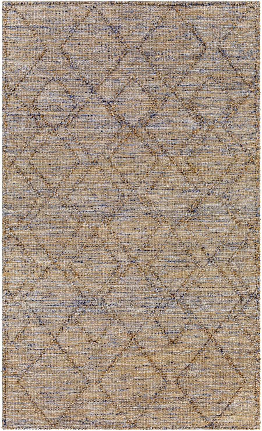 Buse Bohemian Style Beige & Blue Hand Woven Jute Rug - The Rug Decor