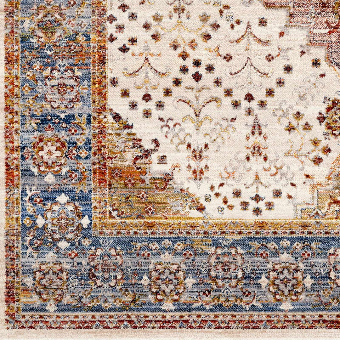 Butulan Ivory And Blue Traditional Style Area Rug - The Rug Decor