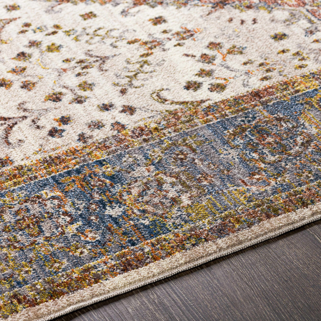Butulan Ivory And Blue Traditional Style Area Rug - The Rug Decor