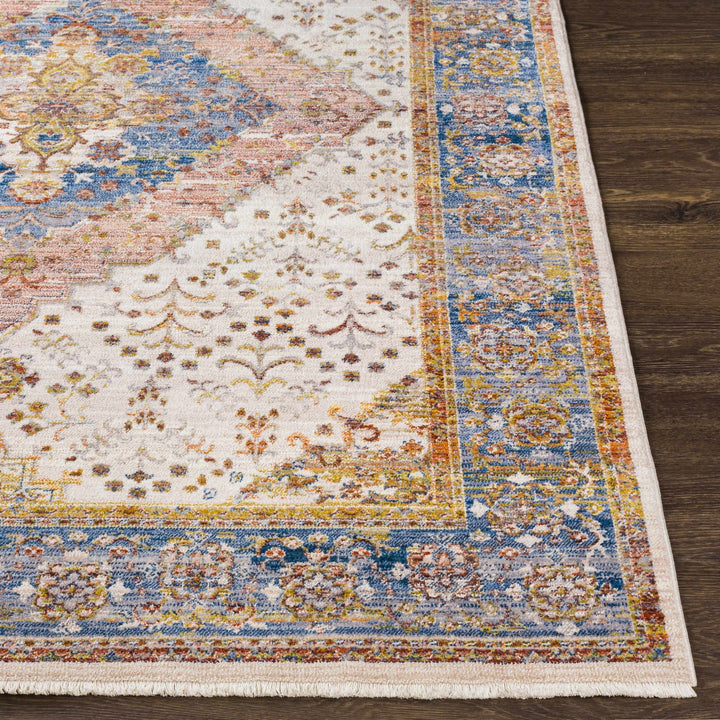 Butulan Ivory And Blue Traditional Style Area Rug - The Rug Decor