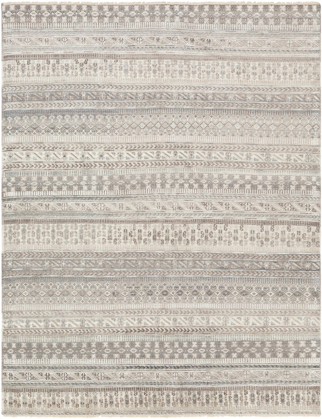 Beaverlett Traditional Gray And Ivory Hand Knotted Area Rug