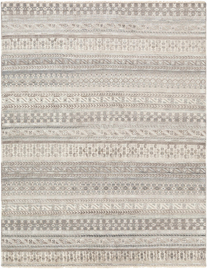 Beaverlett Traditional Gray And Ivory Hand Knotted Area Rug