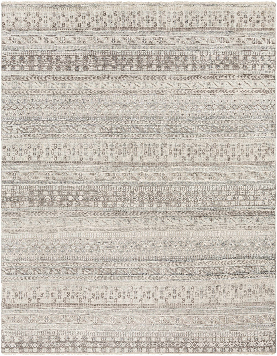 Beaverlett Traditional Gray And Ivory Hand Knotted Area Rug