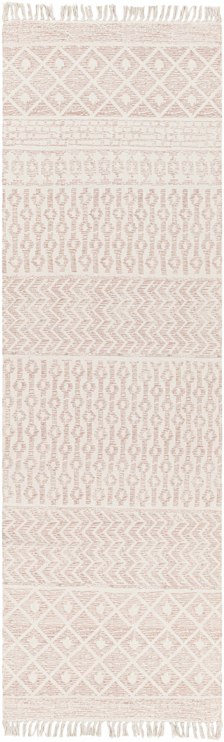 Beaverlodge Modern Geometrical Design Ivory And Pink Area Rug